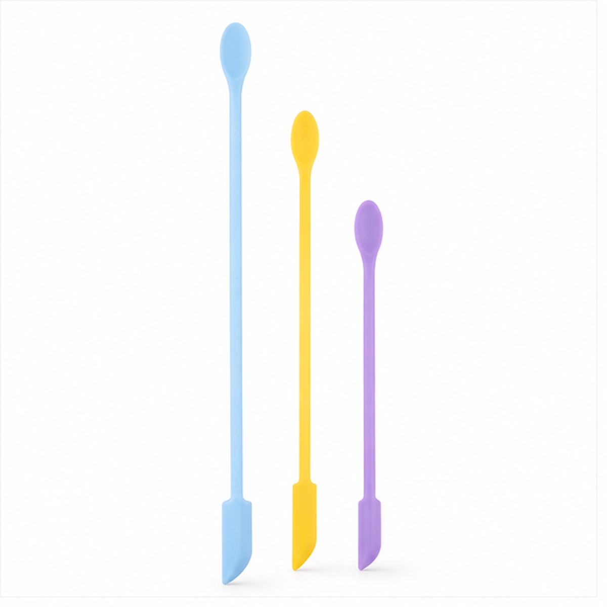 Silicone Jar Spatula Set, 3-Piece Long Handle Spoon Scraper, Flexible Kitchen Utensils for Deep Jars, Bottles, Jam, Honey, Peanut Butter, Baking & Food Prep