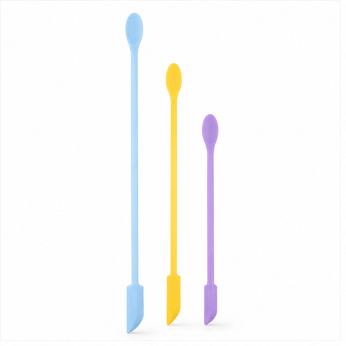 Silicone Jar Spatula Set, 3-Piece Long Handle Spoon Scraper, Flexible Kitchen Utensils for Deep Jars, Bottles, Jam, Honey, Peanut Butter, Baking & Food Prep