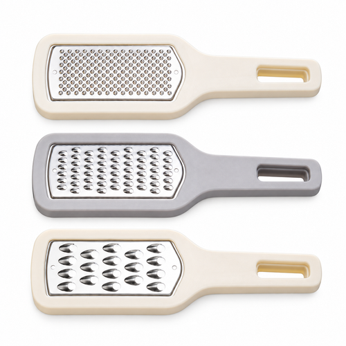 3-Piece Handheld Cheese Grater Set, Stainless Steel Kitchen Graters with Fine Medium Coarse Blades, Non-Slip Handle for Cheese, Carrots, Garlic, Lemon Zest, Vegetables & Food Prep